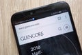 Glencore website displayed on a modern smartphone