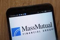 MassMutual Financial Group logo displayed on a modern smartphone