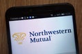 Northwestern Mutual logo displayed on a modern smartphone