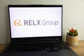 KONSKIE, POLAND - August 04, 2022: RELX pronounced Rel-ex British multinational information and analytics company logo displayed