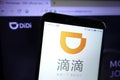 KONSKIE, POLAND - December 07, 2019: Didi Chuxing Technology Co logo on mobile phone