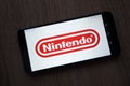 Nintendo logo displayed on smartphone