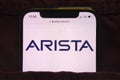 KONSKIE, POLAND - February 27, 2022: Arista Networks Inc logo on mobile phone hidden in jeans pocket Royalty Free Stock Photo