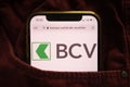 KONSKIE, POLAND - January 15, 2022: Banque Cantonale Vaudoise BCV logo on mobile phone hidden in jeans pocket