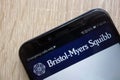 Bristol-Myers Squibb company website displayed on a modern smartphone Royalty Free Stock Photo