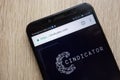 Cindicator CND cryptocurrency website displayed on Huawei Y6 2018 smartphone