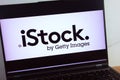 KONSKIE, POLAND - July 11, 2022: iStock by Getty Images stock photography service logo displayed on laptop computer