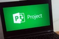 KONSKIE, POLAND - July 11, 2022: Microsoft Project software product logo displayed on laptop computer