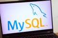 KONSKIE, POLAND - July 11, 2022: MySQL relational database management system logo displayed on laptop computer Royalty Free Stock Photo