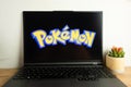 KONSKIE, POLAND - July 06, 2022: Pokemon logo displayed on laptop computer