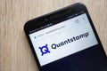 Quantstamp QSP cryptocurrency website displayed on Huawei Y6 2018 smartphone