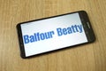 KONSKIE, POLAND - June 21, 2019: Balfour Beatty plc company logo on mobile phone Royalty Free Stock Photo