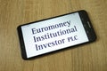 KONSKIE, POLAND - June 11, 2019: Euromoney Institutional Investor Plc company logo on mobile phone