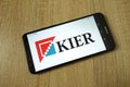 KONSKIE, POLAND - June 11, 2019: Kier Group plc logo on mobile phone