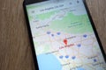 Los Angeles location on Google Maps app displayed on a modern smartphone