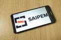 KONSKIE, POLAND - June 21, 2019: Saipem company logo on mobile phone