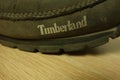 KONSKIE, POLAND - June 21, 2019: Timberland logo on shoes Royalty Free Stock Photo