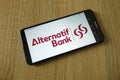 Alternatif Bank logo displayed on smartphone Royalty Free Stock Photo