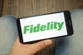 KONSKIE, POLAND - 05 MAY, 2019: Fidelity logo displayed on smartphone