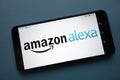 Amazon Alexa logo displayed on smartphone