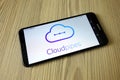 KONSKIE, POLAND - November 04, 2020: Cloudpipes logo on cellphone