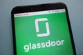 Glassdoor logo on smartphone