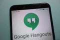 Google Hangouts logo on smartphone