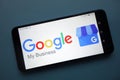 Google My Business logo displayed on smartphone