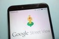 Google Street View logo on smartphone