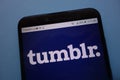 Tumblr logo displayed on smartphone