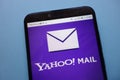 Yahoo! Mail logo displayed on smartphone
