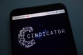 Cindicator CND logo on smartphone Royalty Free Stock Photo