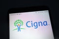 Cigna logo on smartphone