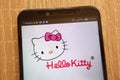 Hello Kitty logo displayed on a modern smartphone Royalty Free Stock Photo