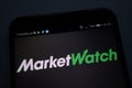 MarketWatch logo on smartphone