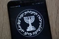 Mossad, Israeli Secret Intelligence Service logo displayed on a modern smartphone Royalty Free Stock Photo