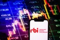 KONSKIE, POLAND - September 10, 2022: Smartphone displaying logo of Restaurant Brands International RBI company on stock