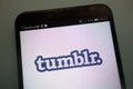 Tumblr logo on smartphone