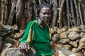African Konso Woman working hard in the Local Tribal Village