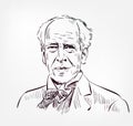 Konstantin Stanislavski vector sketch portrait isolated Royalty Free Stock Photo