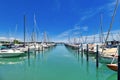 Konstanz, Germany - Yacht marina at harbor of Lake Constance on sunny summer day Royalty Free Stock Photo