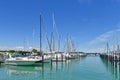 Konstanz, Germany: Yacht marina at harbor of Lake Constance on sunny summer day Royalty Free Stock Photo