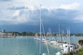 Konstanz Lake Boat Landscape Royalty Free Stock Photo