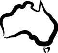 Rough sketch of Australia map on white. Vector illustration.