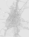 Konya map. Detailed map of Konya city administrative area. Cityscape panorama illustration. Road map with highways, streets,