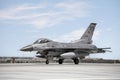 Konya, Turkey - 07 01 2021: Anatolian Eagle Air Force Exercise 2021 2 F16 fighter jets taxi in Turkey as Turkish Stars aerobatic Royalty Free Stock Photo