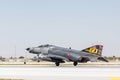 Konya, Turkey - 07 01 2021: Turkish Air Force McDonnel Douglas F-4 E Phantom II fighter jet in take-off position during Anatolian