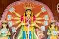 Konyashree - Durga idol at Puja Pandal, Durga Puja festival Royalty Free Stock Photo