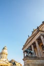 Konzerthaus Berlin concert hall and German Cathedral The New Church Neue Kirche, Deutscher Domon Gendarmenmarkt square in Berlin Royalty Free Stock Photo