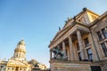 Konzerthaus Berlin concert hall and German Cathedral The New Church Neue Kirche, Deutscher Domon Gendarmenmarkt square in Berlin Royalty Free Stock Photo